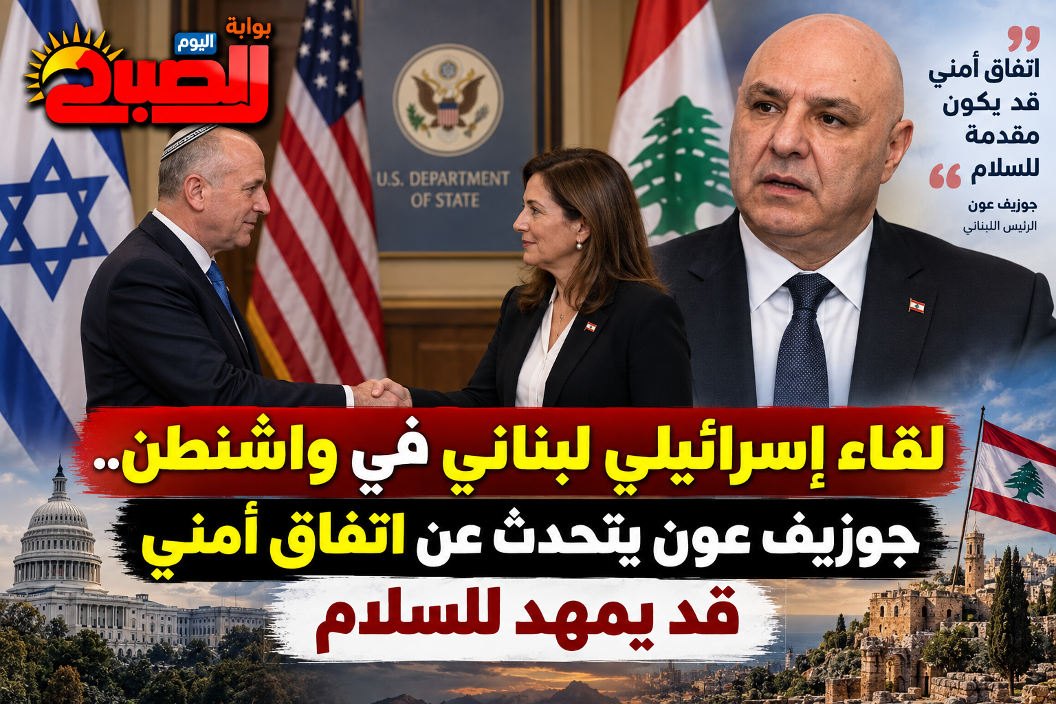 لقاء إسرائيلي لبناني في واشنطن.. جوزيف عون يتحدث عن اتفاق أمني قد يمهد للسلام
